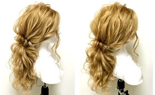 ヘアアレンジ 柔らかな質感の華やか上めポニーテールの作り方